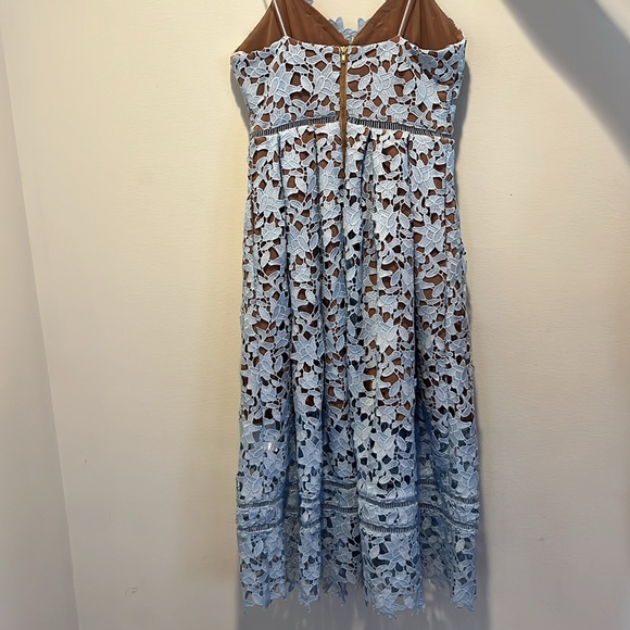 Self-Portrait Azalea Midi Dress in light blue, US 4, worn twice - Picture 8 of 9